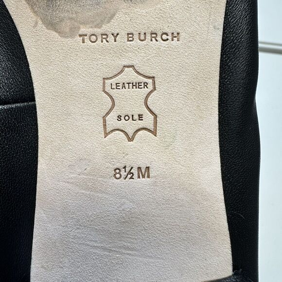 Tory Burch Women’s BENTON 2 BALLET SCRUNCH BACK Nappa Leather Size 8.5 BLACK - Picture 9 of 10